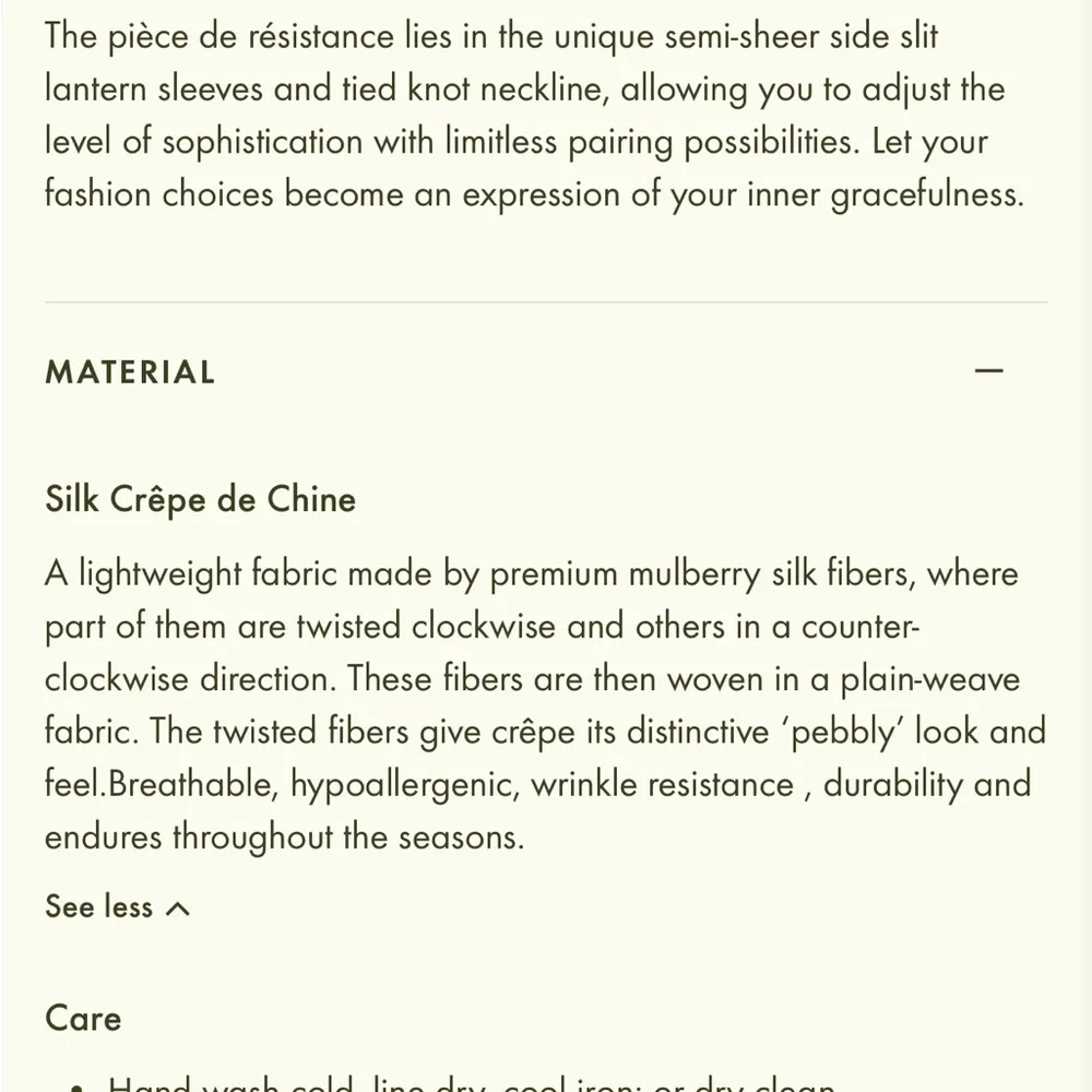 LilySilk Side Slit Lantern Sleeve Silk Blouse in Pistachio - Picture 9 of 9